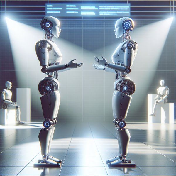 AI Humanoid Robots Engage in Live Unscripted Conversation